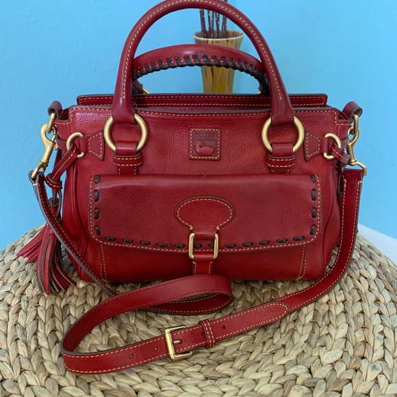 Dooney & Bourke Handbags - Dooney & Bourke Florentine Red Leather Satchel